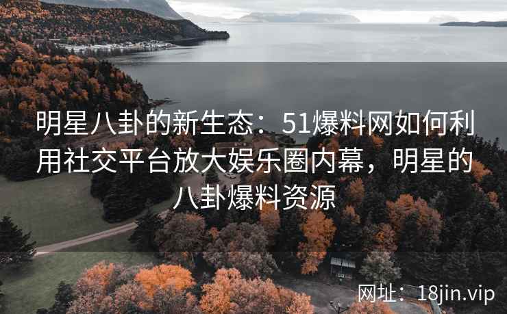 明星八卦的新生态：51爆料网如何利用社交平台放大娱乐圈内幕，明星的八卦爆料资源
