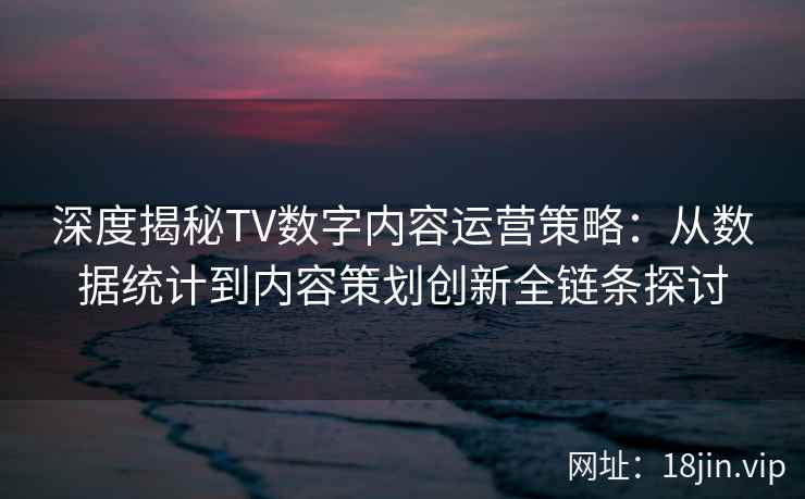 深度揭秘TV数字内容运营策略：从数据统计到内容策划创新全链条探讨