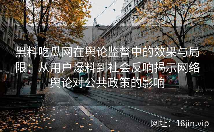 黑料吃瓜网在舆论监督中的效果与局限：从用户爆料到社会反响揭示网络舆论对公共政策的影响